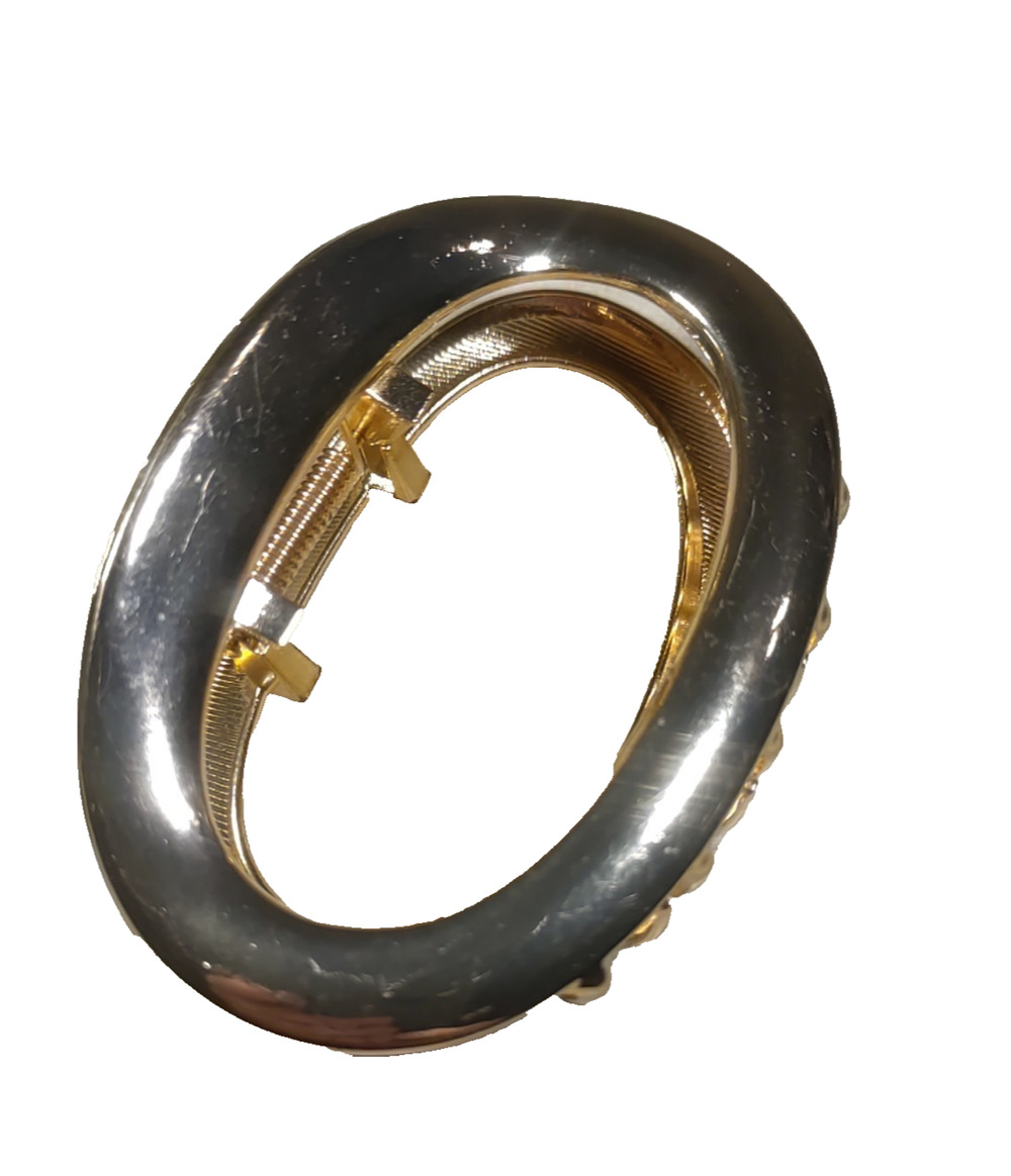 Peek A Boo Hair Barrette Tension Clip Big O Gold Tone